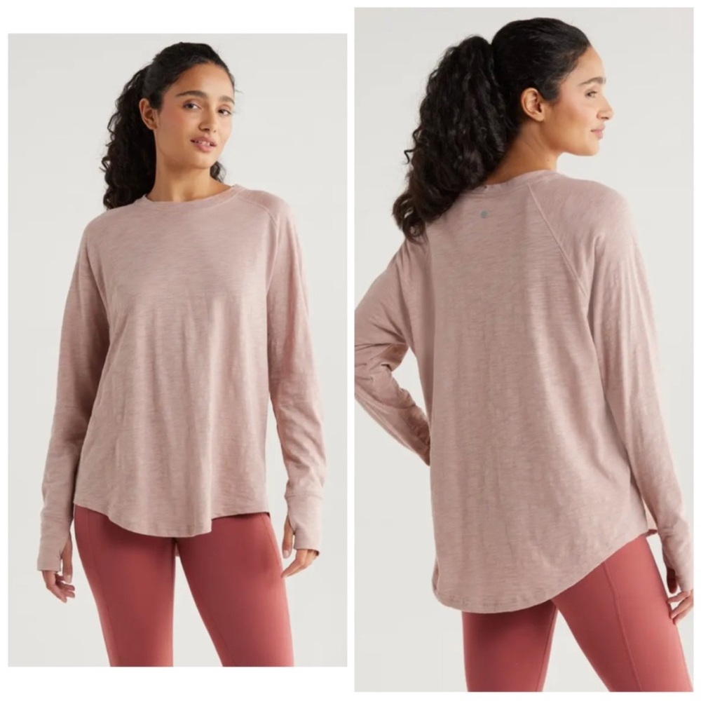 Zella NWOT Relaxed Washed 2.0 Long Sleeve in Pink Fawn, XS & M